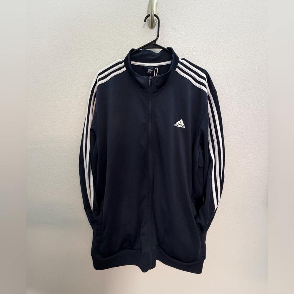 Adidas Men’s Black Full Zip Track Jacket | Size 2XL - Picture 2 of 4